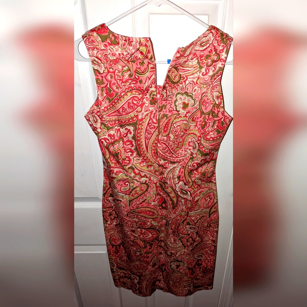 Jones of New York signature stretch colorful dress .. pink/green/white size 4